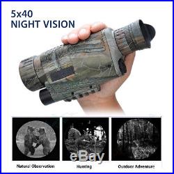 WG-37 Digital IR Monocular Night Vision 1.44 LCD 5x40 Zoom Scope Video Recorder