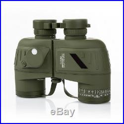 Waterproof 10x50 Zoomable Binocular Night Vision Rangefinder Telescope&Compass