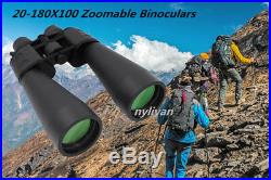 Wide Angle 20-180X100 Zoomable Binoculars Optics HD Light Night Vision Telescope