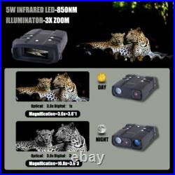 Wildgameplus WG500B 1080P HD Night Vision Binoculars 3.6-10.8 Zoom Infrared 64GB