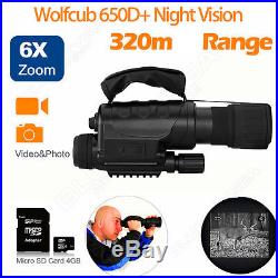 Wolfcub NV-650D+ Infrared Night Vision IR Monocular Telescope Scope Recorder DVR