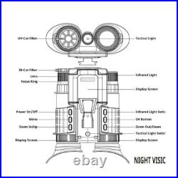 Z9155 Gen 2 Night Vision Binoculars Head-Mounted IR Flip Screen 40MP 600m