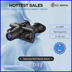Z9157 4K UHD Tactical Night Vision Goggles 40MP, 8X Zoom Infrared Binoculars